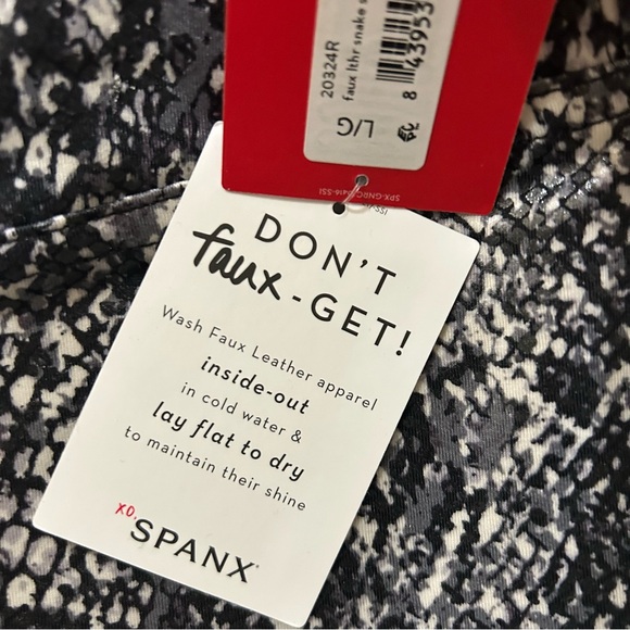 🔥 NWT SPANX faux leather snake print leggings! 🐍♥️🔥 - Picture 4 of 11